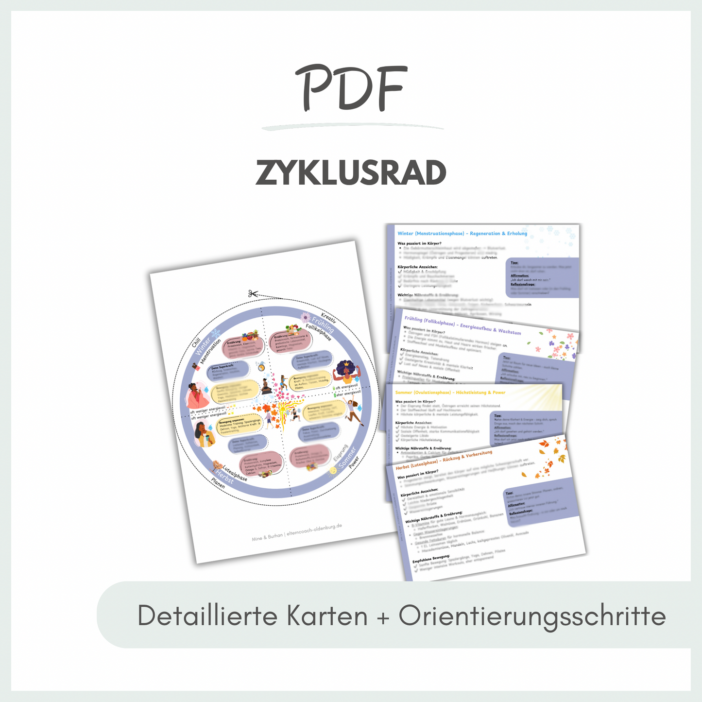 ZYKLUSRAD+ Kärtchen (Download zum selber Ausdrucken)