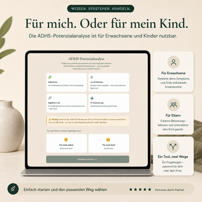 ADHS-Potenzial-Analyse - inkl. detaillierter Auswertung